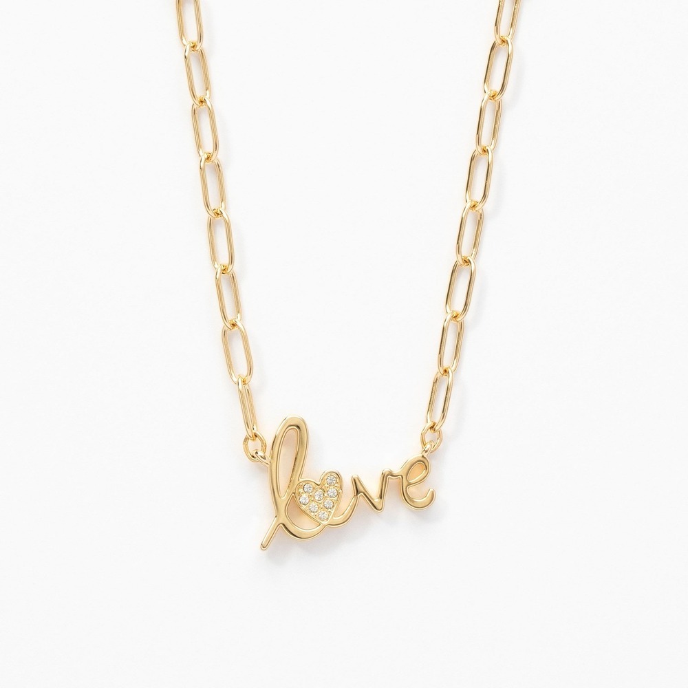 Touchstone Crystal by Swarovski Gold Love Necklace